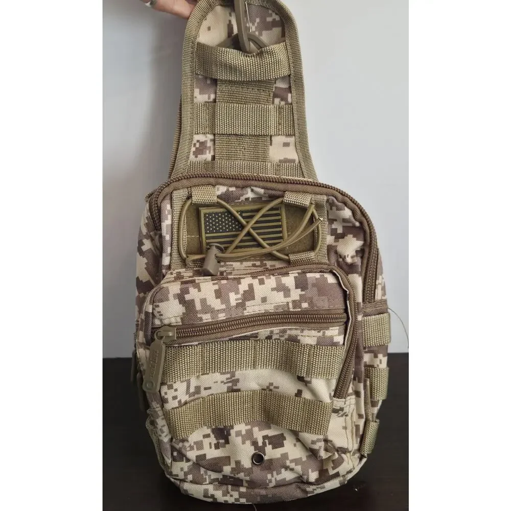 East West USA Tactical Shoulder Sling Trail Walker Utility Bag RTC517 Desert Cam